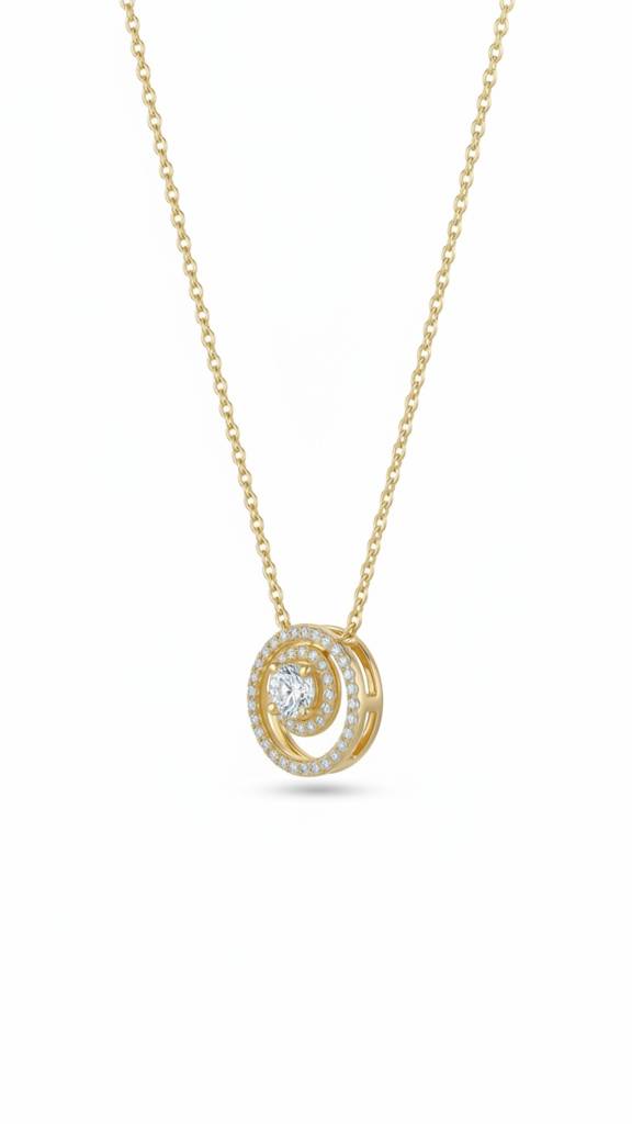 Orbit Pendant Necklace For Women | Modern Circular Motion Inspired Jewellery : 2592385927