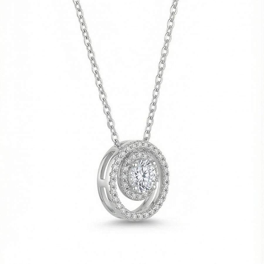Orbit Pendant Necklace For Women | Modern Circular Motion Inspired Jewellery : 7310552266