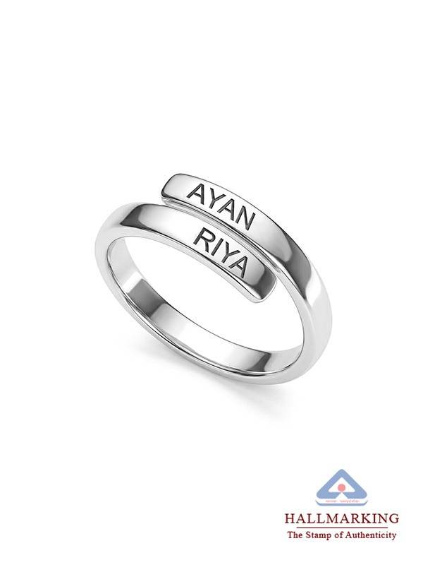 Personalized Double Name Bypass Ring : CRING14SL