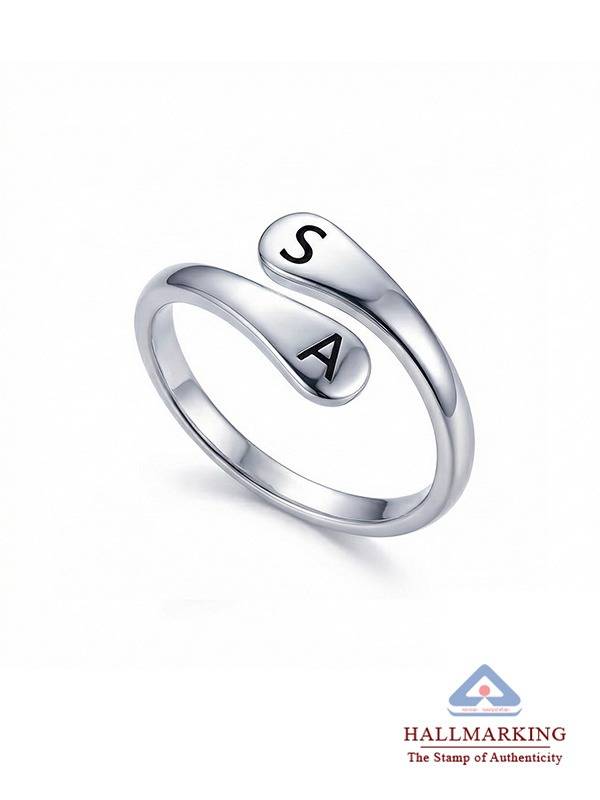 Personalized Initial Spiral Twist Ring : CRING15SL