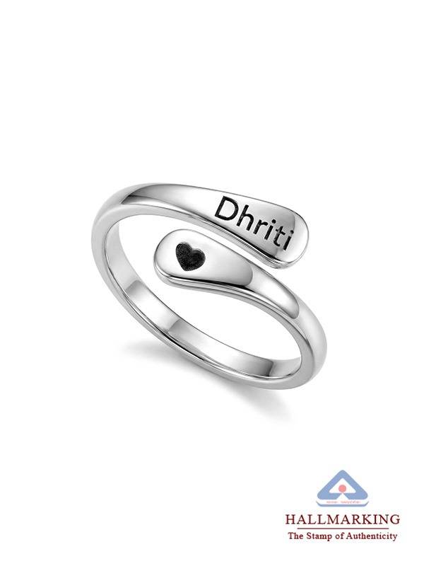 Personalized Heart Date Spiral Ring : CRING18SL