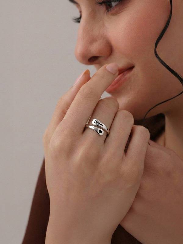 Personalized Heart Date Spiral Ring : CRING18SL