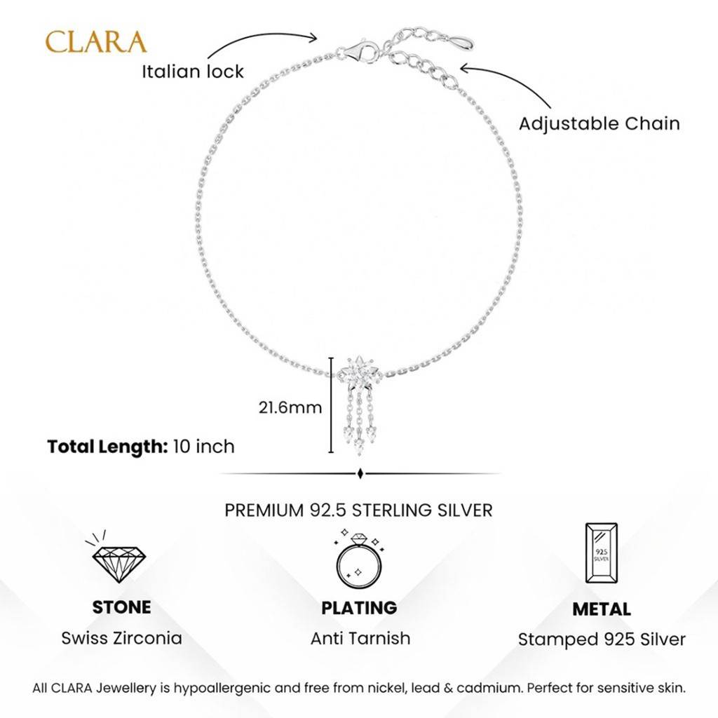 925 Sterling Silver Warisha Anklet Payal (Single) : CSANK23