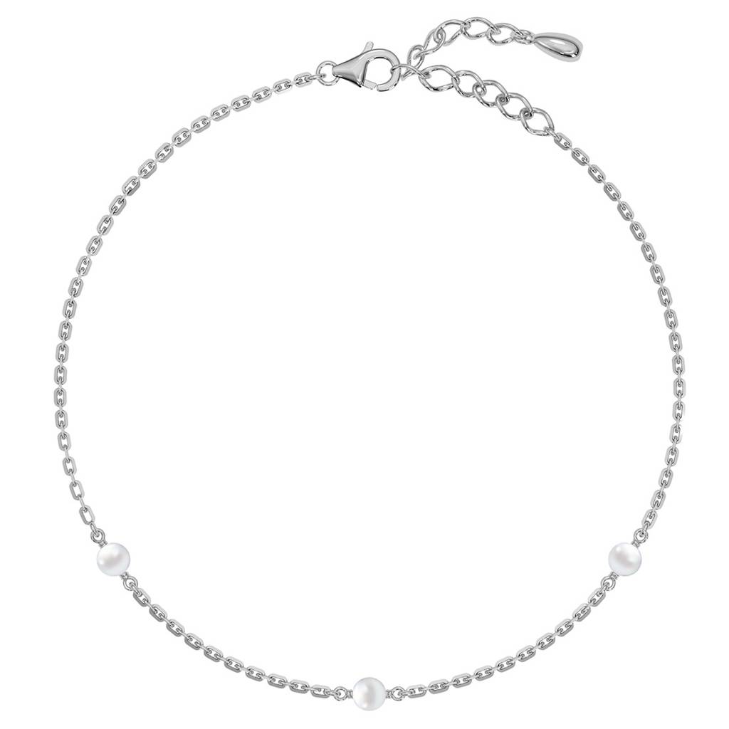 925 Sterling Silver Falak Pearl Anklet Payal (Single) : CSANK28