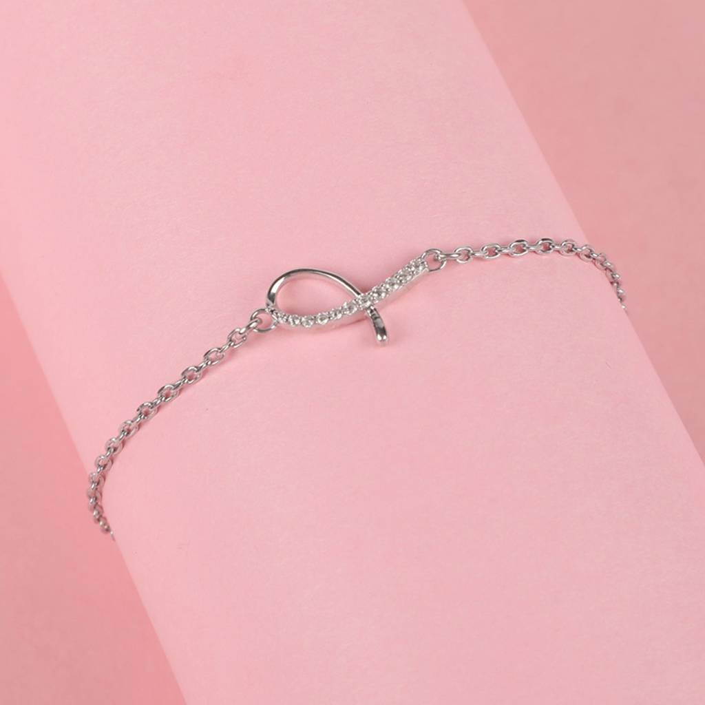Clara 925 Sterling Silver Adjustable Rhodium Plated Lia Swiss Zirconia Bracelet : CSBRF23_SCH