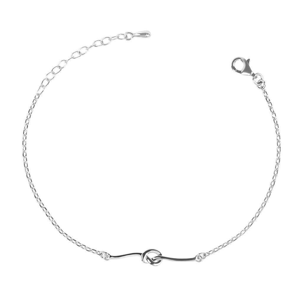 Clara 925 Sterling Silver Adjustable Rhodium Plated Knot Bracelet : CSBRF25_SCH