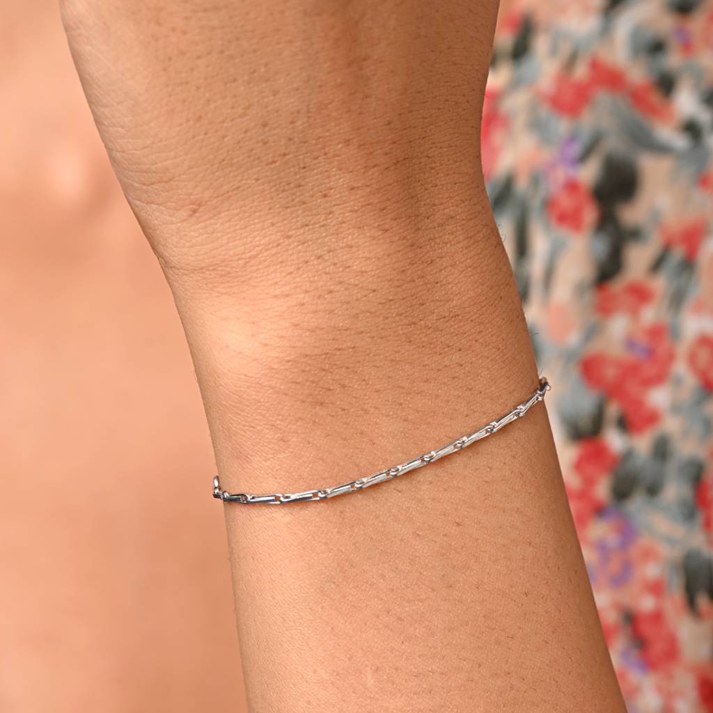 Clara 925 Pure Silver Adjustable Anti Tarnish Chimta Chain Bracelet : CSBRF49_SCH