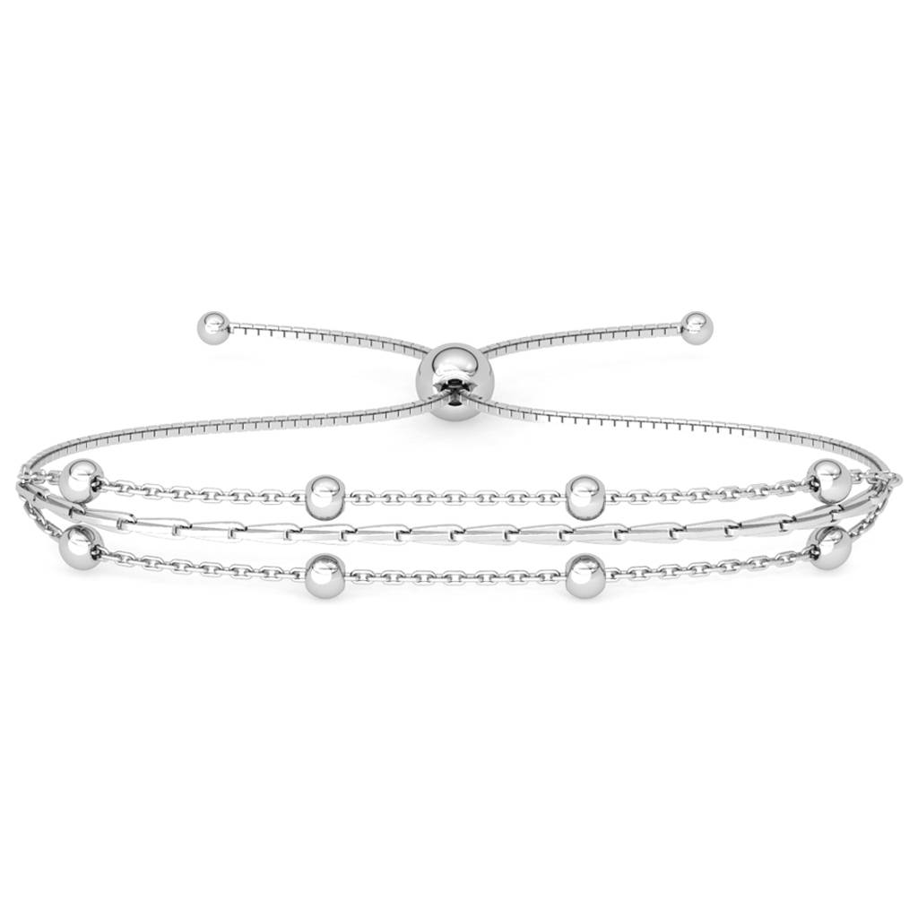 Clara 925 Pure Silver Adjustable Anti Tarnish Multi Chain Bracelet : CSBRF52_SCH