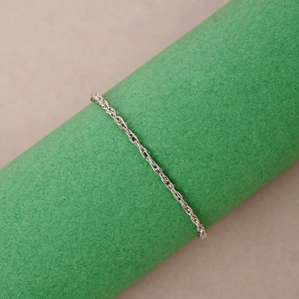 Clara 925 Pure Silver Adjustable Anti Tarnish Rope Chain Bracelet : CSBRF53_SCH