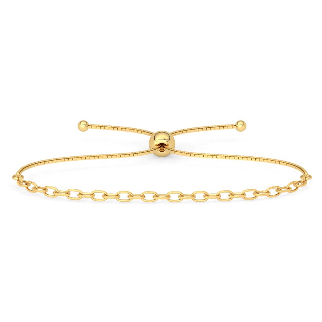 Clara 925 Pure Silver Adjustable Gold Plated Anti Tarnish Texture Chain Bracelet : CSBRF55_SCH