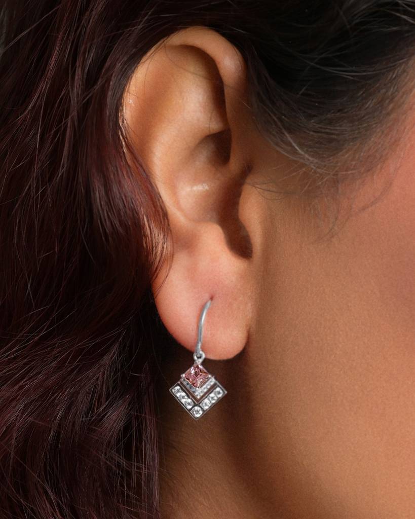 925 Sterling Silver Platinum Plated Daily Wear Rosabella Drop Earrings Gift For Women & Girls : CSE74