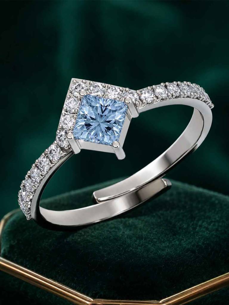 Zavya Classic Solitaire Rhodium Plated 925 Sterling Silver Ring