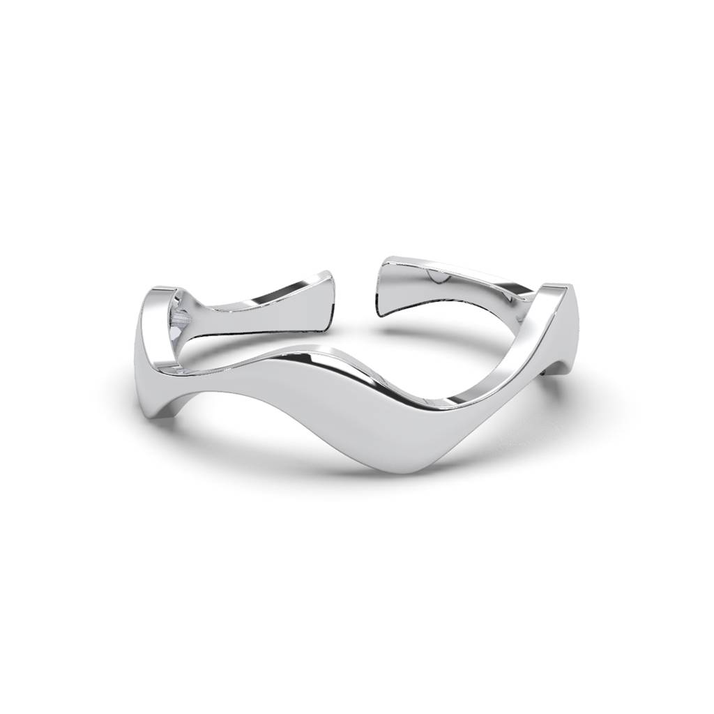 Clara Pure 925 Sterling Silver Wave Adjustable Thumb Band Finger Ring For Women & Girls : CSFR55