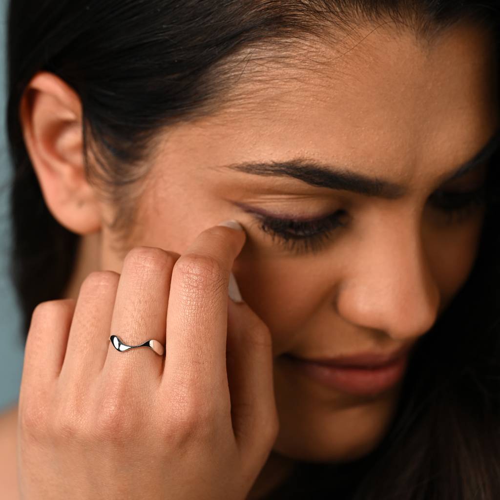 Clara Pure 925 Sterling Silver Wave Adjustable Thumb Band Finger Ring For Women & Girls : CSFR55