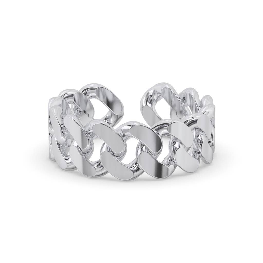 Clara Pure 925 Sterling Silver Curb Adjustable Thumb Band Finger Ring For Women & Girls : CSFR56