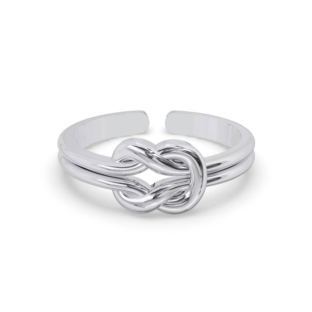 Clara Pure 925 Sterling Silver Knot Adjustable Thumb Band Finger Ring For Women & Girls : CSFR59
