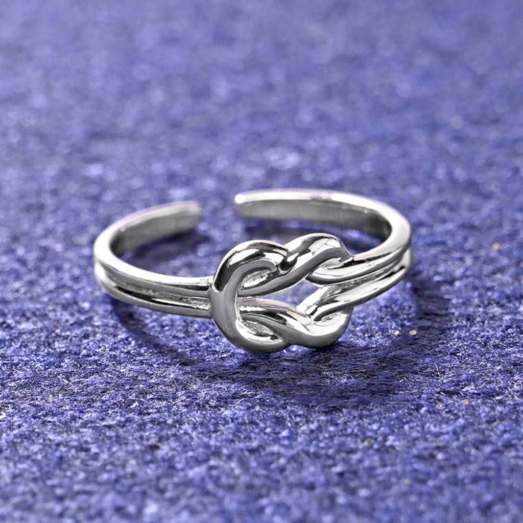Clara Pure 925 Sterling Silver Knot Adjustable Thumb Band Finger Ring For Women & Girls : CSFR59