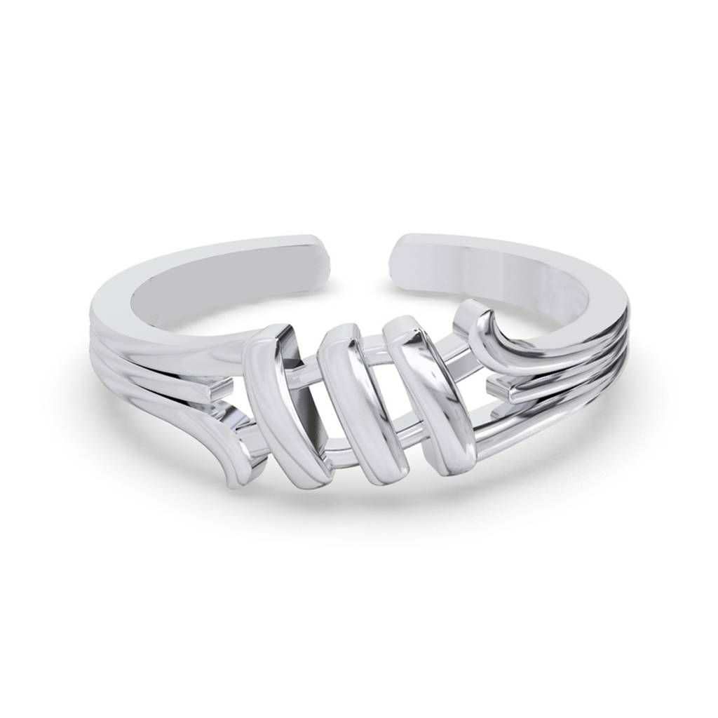 Clara Pure 925 Sterling Silver Step Adjustable Thumb Band Finger Ring For Women & Girls : CSFR60