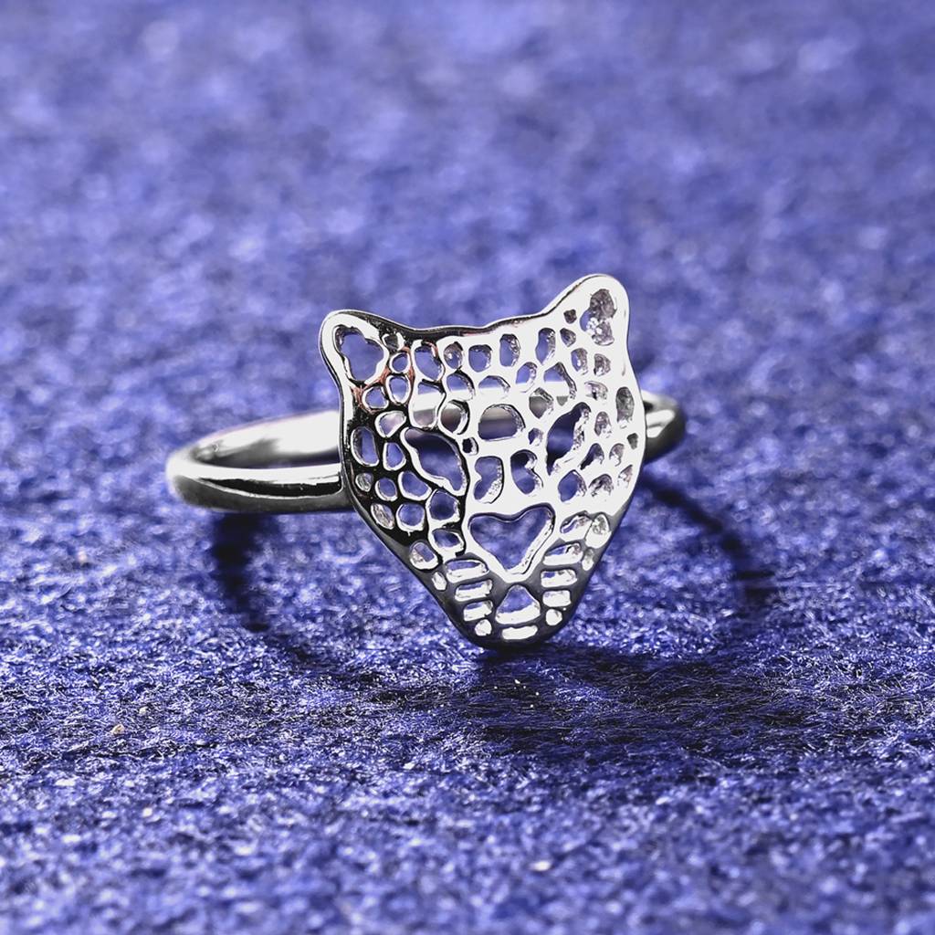 Clara Pure 925 Sterling Silver Panther Adjustable Thumb Band Finger Ring For Women & Girls : CSFR61