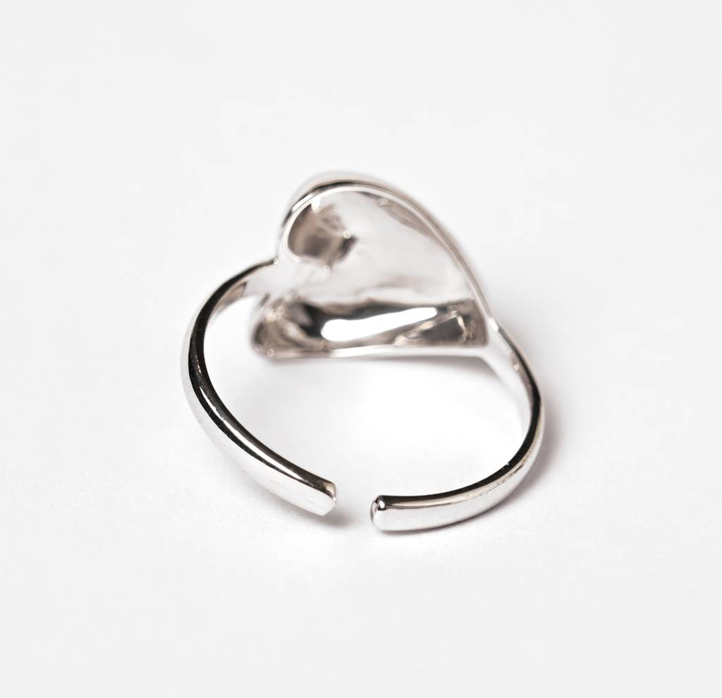 Clara Pure 925 Sterling Silver Promise Of Heart Adjustable Thumb Band Finger Ring For Women & Girls : CSFR62