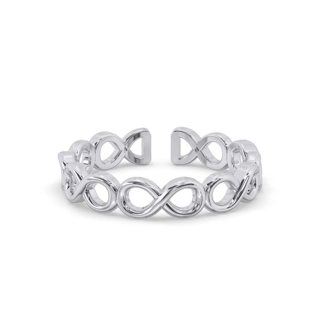 Clara Pure 925 Sterling Silver Infinity Adjustable Thumb Band Finger Ring For Women & Girls : CSFR67