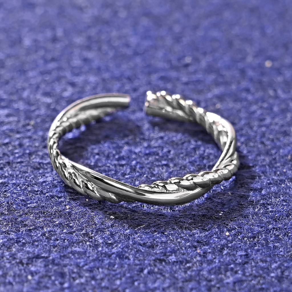 Clara Pure 925 Sterling Silver Minimal Office Wear Adjustable Thumb Band Finger Ring For Women & Girls : CSFR69