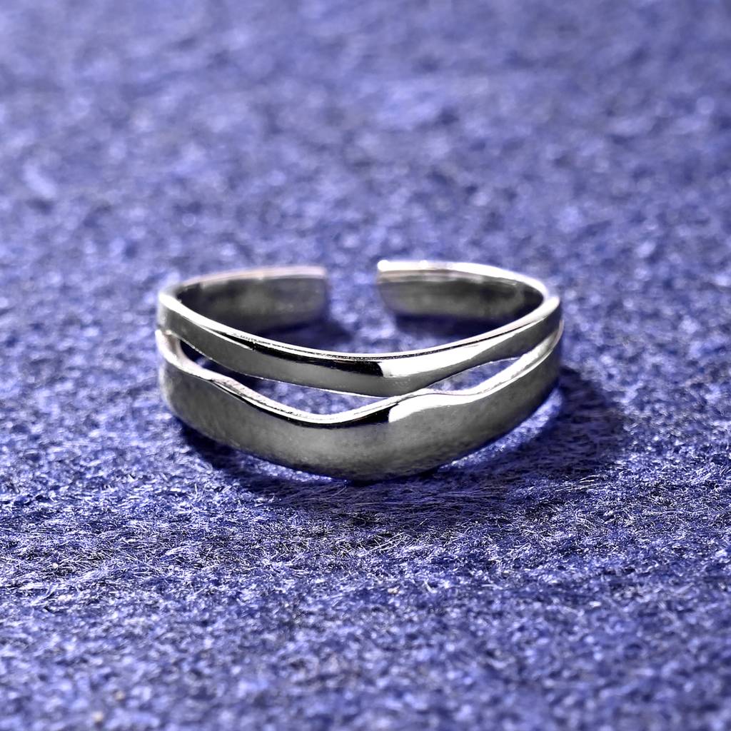 Clara Pure 925 Sterling Silver Casual Wear Adjustable Thumb Band Finger Ring For Women & Girls : CSFR73