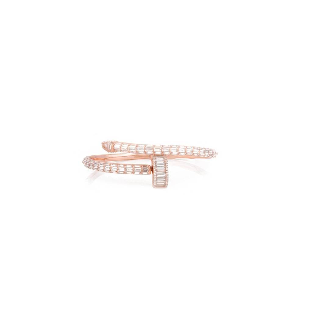 Stylish 925 Silver Nail Bracelet Featuring Cz Diamond Accents For Women : CSJ6