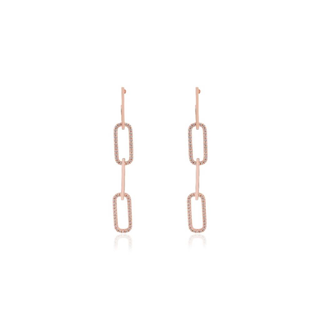 Paperclip Link Chain Earrings In 925 Silver : CSJ90