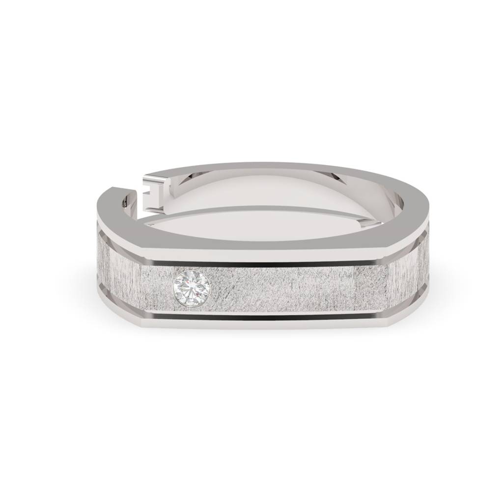 Clara 925 Sterling Silver Adjustable Matte Finish Rhodium Plated Dario Band Ring For Men & Boys : CSMR10
