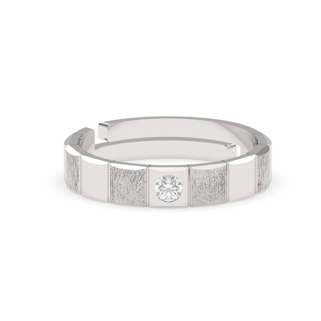 Clara 925 Sterling Silver Adjustable Matte Finish Rhodium Plated Neel Band Ring For Men & Boys : CSMR12