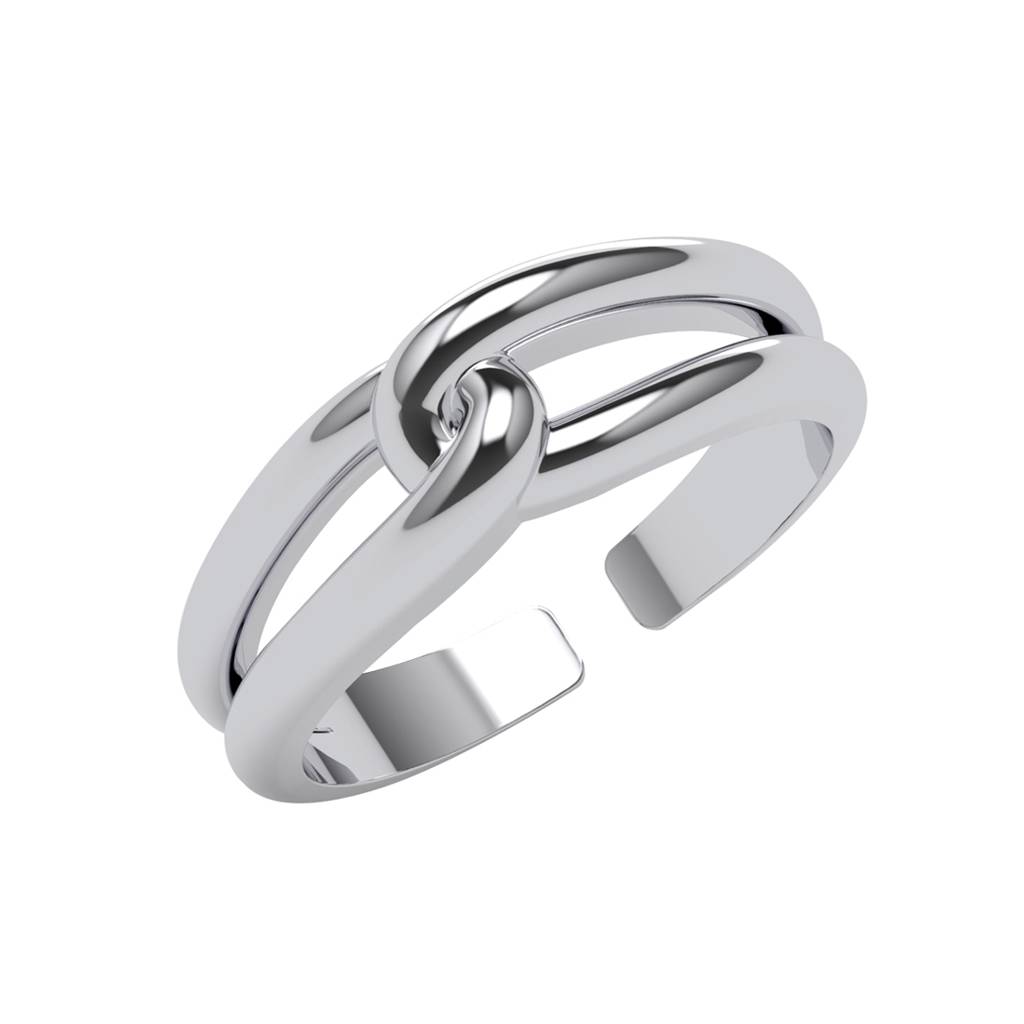 Clara 925 Silver Size Adjustable Platinum Plated Promise Knot Men Ring For Men & Boys : CSMR41