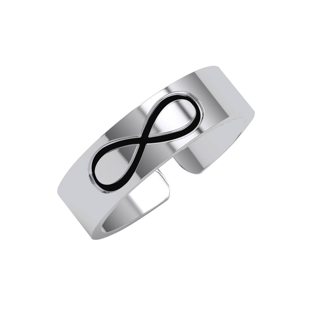Clara 925 Silver Size Adjustable Platinum Plated Infinity Men Ring For Men & Boys : CSMR43