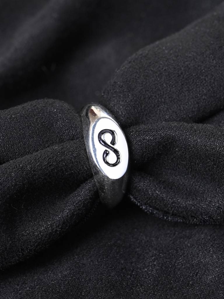 Clara 925 Silver Size Adjustable Platinum Plated Tian Infinity Men Ring For Men & Boys : CSMR44