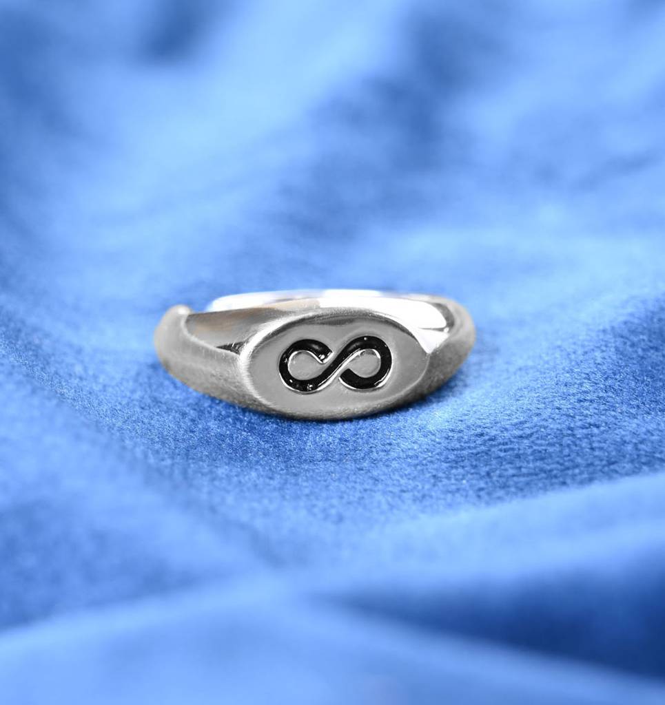 Clara 925 Silver Size Adjustable Platinum Plated Tian Infinity Men Ring For Men & Boys : CSMR44
