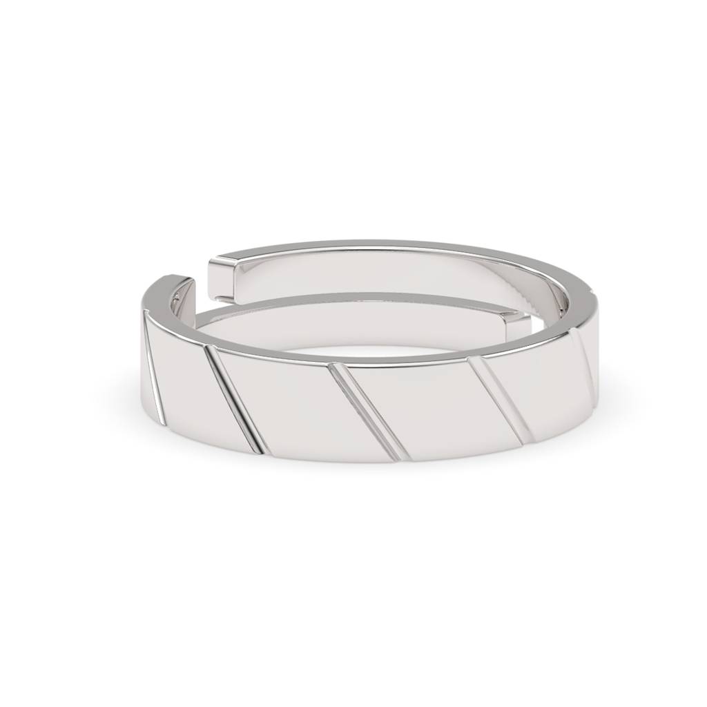 Clara 925 Sterling Silver Adjustable Rhodium Plated Twist Band Ring For Men & Boys : CSMR6