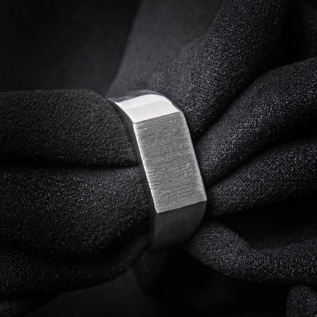 Clara 925 Sterling Silver Adjustable Matte Finish Rhodium Plated Jorn Band Ring For Men & Boys : CSMR8