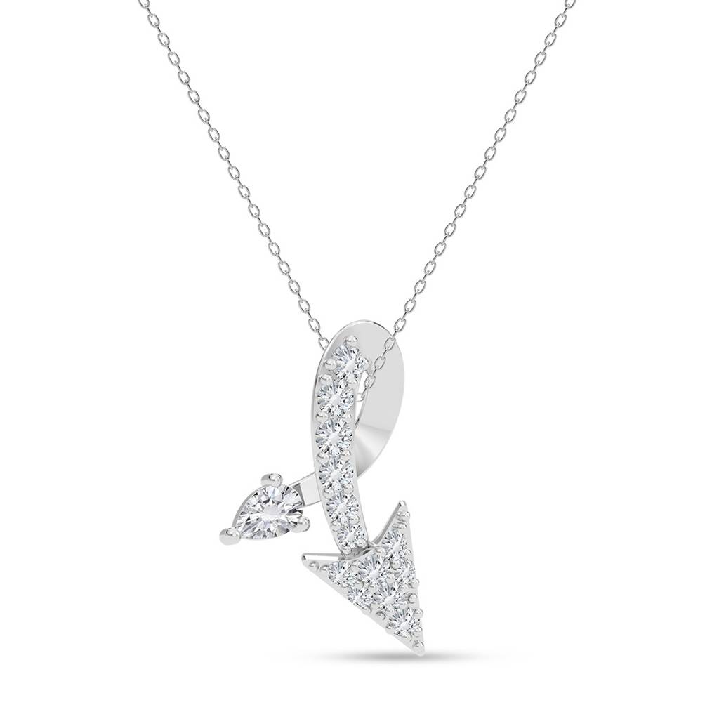 925 Silver Platinum Plated Minimal Fonda Pendant Necklace With Chain For Women & Girls : CSP239_LCH