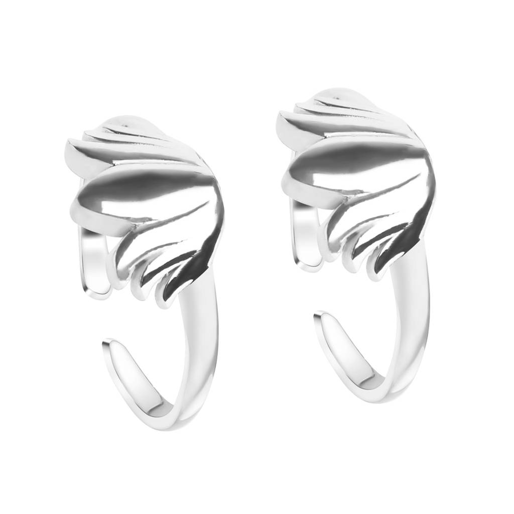 Clara 925 Sterling Silver Size Adjustable Lotus Toe Rings Pair For Women & Girls : CSTR15