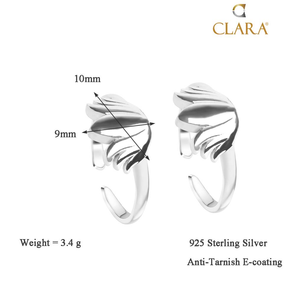 Clara 925 Sterling Silver Size Adjustable Lotus Toe Rings Pair For Women & Girls : CSTR15