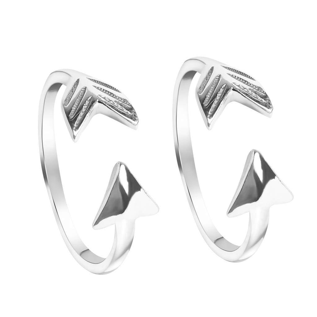 Clara 925 Sterling Silver Size Adjustable Arrow Toe Rings Pair For Women & Girls : CSTR16