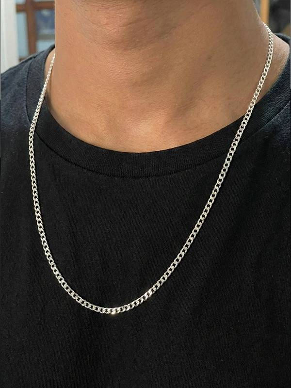 Italian Flat Cuban Link Chain : CUF80N6CS24INFL