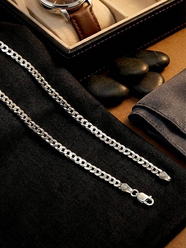Italian Flat Cuban Link Chain : CUF80N6CS24INFL