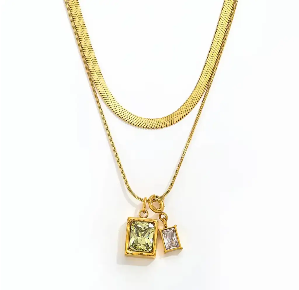 Twintone Forest & Frost Necklace - Skin Safe, Modern Everyday/Occasion : 100518