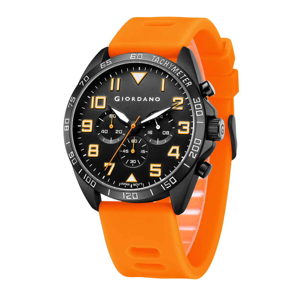 Giordano Multi Function - Performance Sport Watch For Men With Stopwatch Function & Silicon Strap : GZ-50092-01