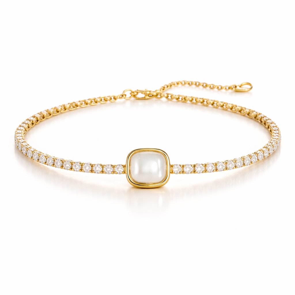 Lunar Pearl Pave Bracelet : Le164