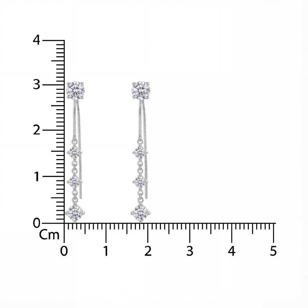 Korean Dazzling Geometric Cascade Drop Earrings : YUFSER260