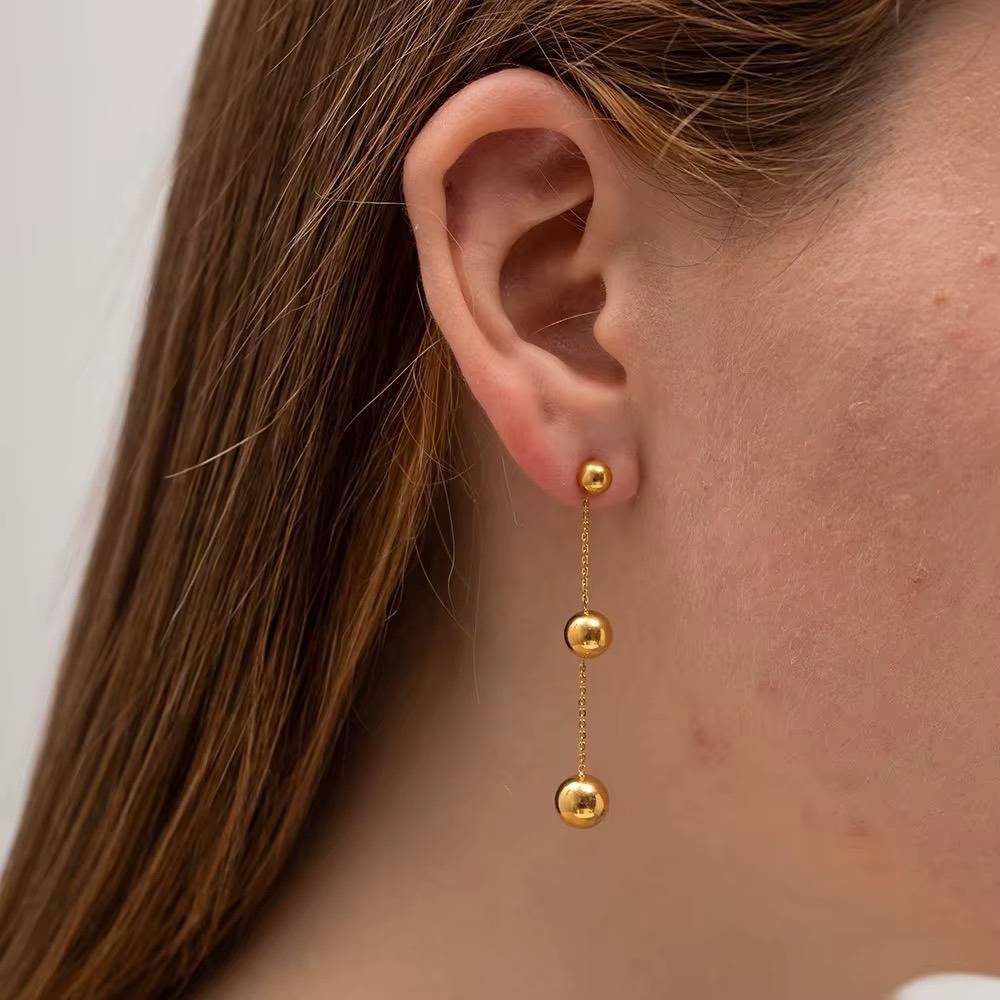 Gold Plated Daily Wear Orb Bliss Dangling Earring : JDE2302132