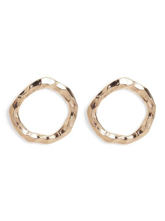 Gold Plated Textured Hoop Earring For Women : WestEar30