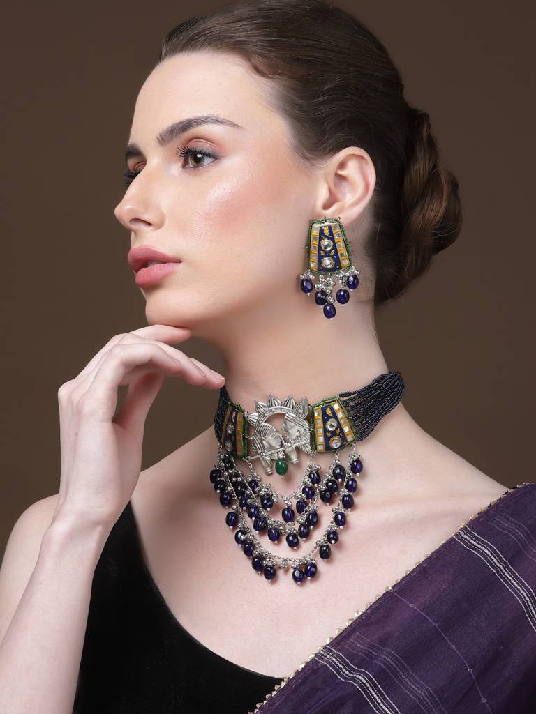 Neela Anarkali Drop Earring : DGED24014
